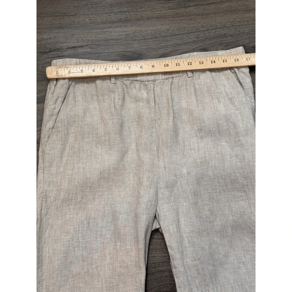 Quince 100% European Linen Pants L Wide Leg Flax Beige Quiet Luxury